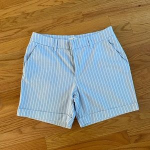 H$M Classic Light blue and white striped shorts
